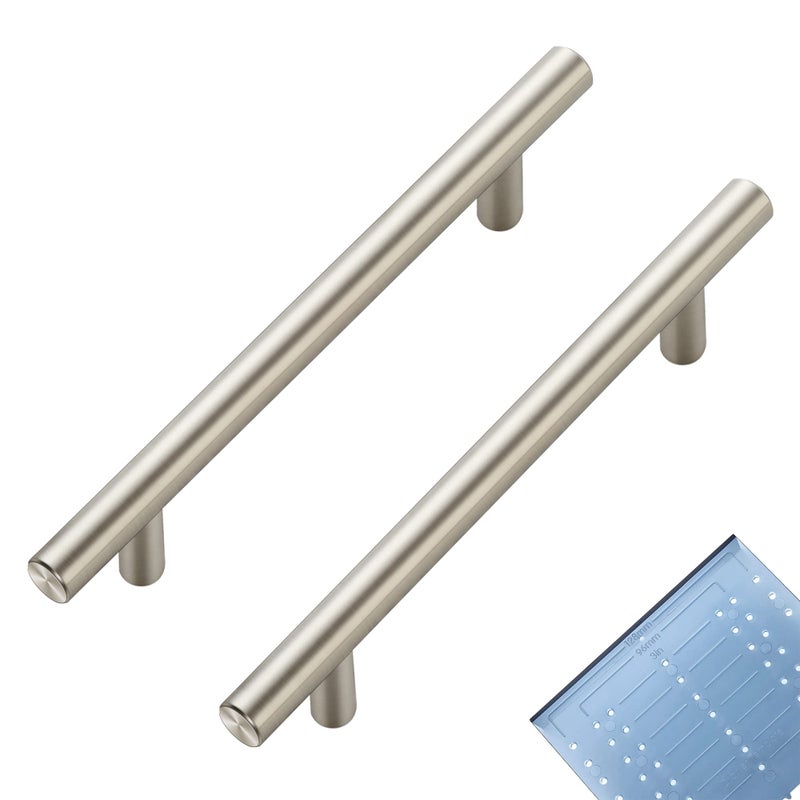 Ravinte 60 Pack | 7.38'' Cabinet Pulls Brushed Nickel Stainless Steel Kitchen Drawer Pulls Cabinet Handles 7-3/8â€Length, 5â€ Hole Center with Mounting Template - Image 1
